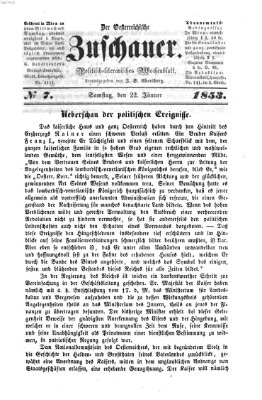 Österreichischer Zuschauer (Wiener Zuschauer) Samstag 22. Januar 1853