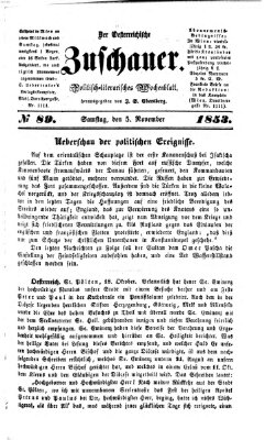 Österreichischer Zuschauer (Wiener Zuschauer) Samstag 5. November 1853