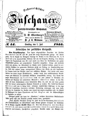 Österreichischer Zuschauer (Wiener Zuschauer) Samstag 7. Juli 1855