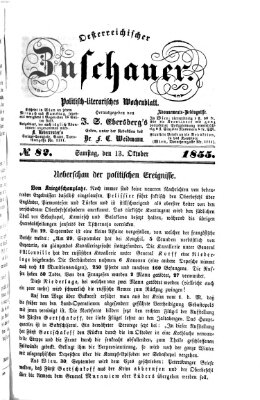 Österreichischer Zuschauer (Wiener Zuschauer) Samstag 13. Oktober 1855