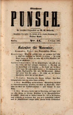 Münchener Punsch Sonntag 3. November 1850