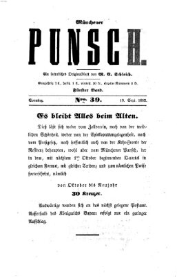 Münchener Punsch Sonntag 19. September 1852