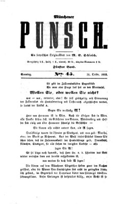 Münchener Punsch Sonntag 31. Oktober 1852