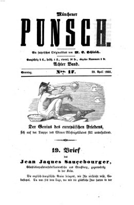 Münchener Punsch Sonntag 29. April 1855