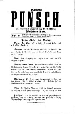 Münchener Punsch Sonntag 27. April 1862
