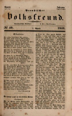Preußischer Volksfreund Sonntag 7. April 1844