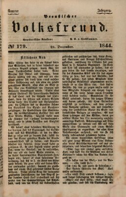 Preußischer Volksfreund Samstag 28. Dezember 1844