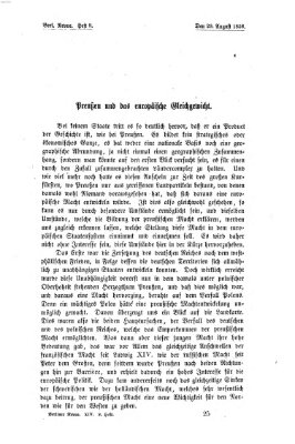 Berliner Revue Sonntag 29. August 1858