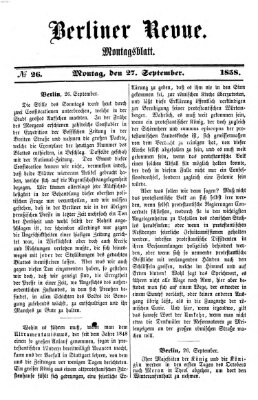 Berliner Revue Montag 27. September 1858