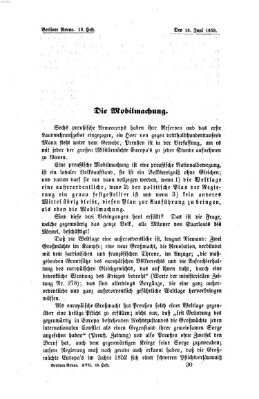 Berliner Revue Samstag 18. Juni 1859