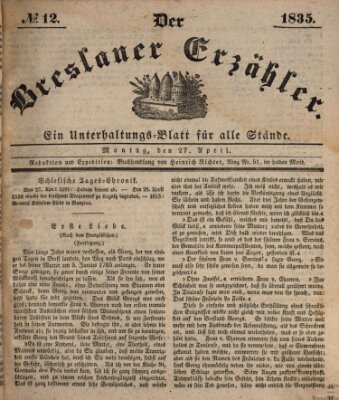 Der Breslauer Erzähler Montag 27. April 1835