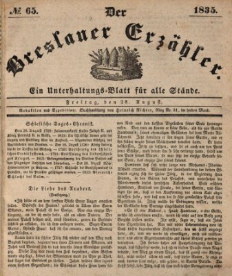 Der Breslauer Erzähler Freitag 28. August 1835