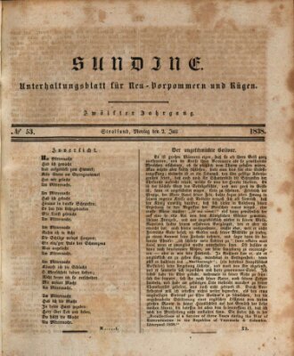 Sundine Montag 2. Juli 1838