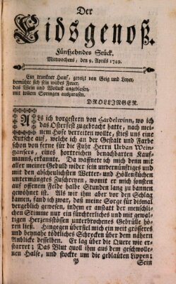 Der Eidsgenoß Mittwoch 9. April 1749