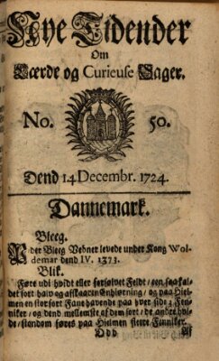 Nye tidender om laerde og curieuse sager Donnerstag 14. Dezember 1724