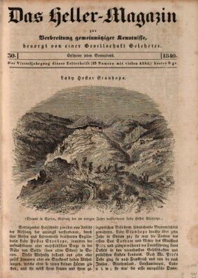 Das Heller-Magazin Samstag 25. Juli 1840
