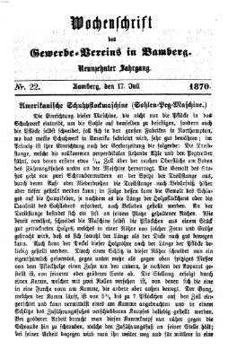 Wochenschrift des Gewerbe-Vereins der Stadt Bamberg Sonntag 17. Juli 1870