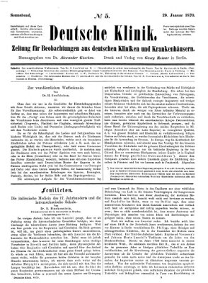 Deutsche Klinik Samstag 29. Januar 1870
