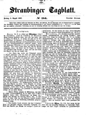 Straubinger Tagblatt Freitag 8. August 1862