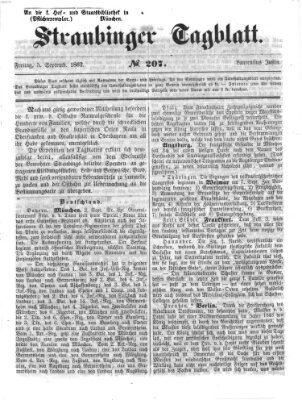 Straubinger Tagblatt Freitag 5. September 1862