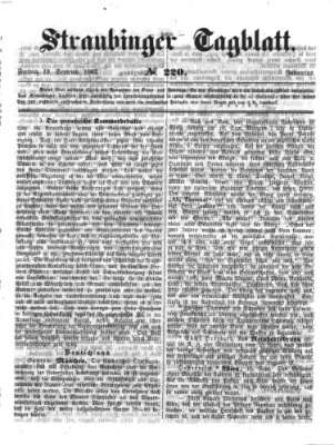 Straubinger Tagblatt Freitag 19. September 1862