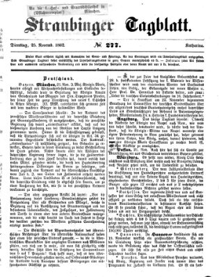 Straubinger Tagblatt Dienstag 25. November 1862