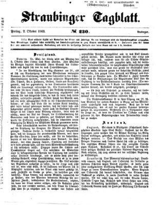 Straubinger Tagblatt Freitag 2. Oktober 1863