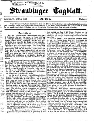 Straubinger Tagblatt Samstag 31. Oktober 1863