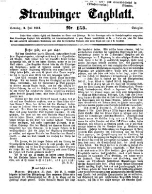 Straubinger Tagblatt Sonntag 3. Juli 1864