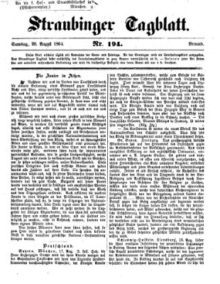 Straubinger Tagblatt Samstag 20. August 1864