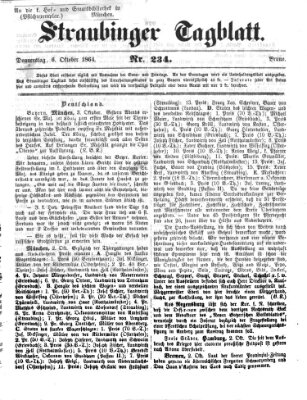 Straubinger Tagblatt Donnerstag 6. Oktober 1864