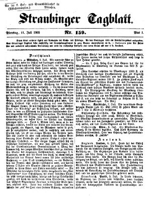 Straubinger Tagblatt Dienstag 11. Juli 1865