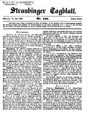 Straubinger Tagblatt Mittwoch 12. Juli 1865
