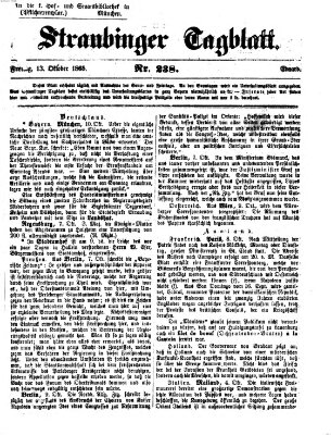 Straubinger Tagblatt Freitag 13. Oktober 1865