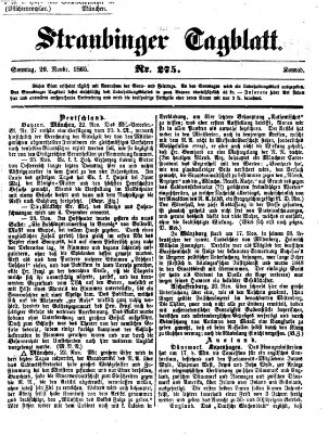 Straubinger Tagblatt Sonntag 26. November 1865
