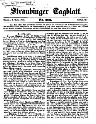 Straubinger Tagblatt Dienstag 5. Dezember 1865