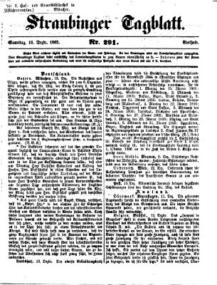 Straubinger Tagblatt Samstag 16. Dezember 1865