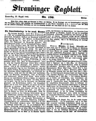 Straubinger Tagblatt Donnerstag 23. August 1866