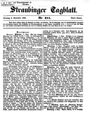 Straubinger Tagblatt Sonntag 9. September 1866