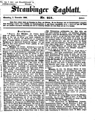 Straubinger Tagblatt Samstag 3. November 1866