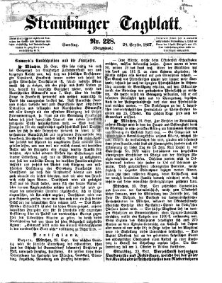 Straubinger Tagblatt Samstag 28. September 1867