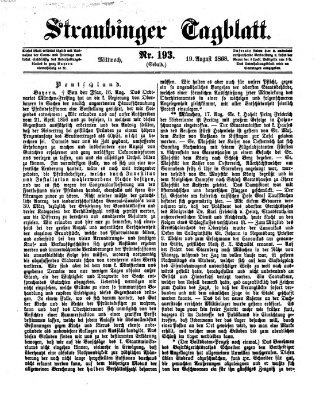 Straubinger Tagblatt Mittwoch 19. August 1868