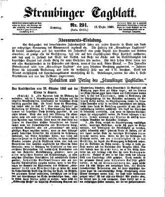 Straubinger Tagblatt Sonntag 13. Dezember 1868