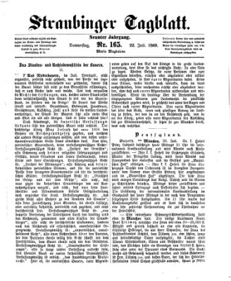 Straubinger Tagblatt Donnerstag 22. Juli 1869