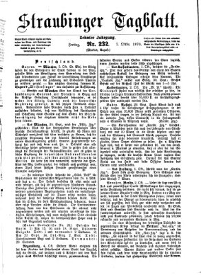 Straubinger Tagblatt Freitag 7. Oktober 1870