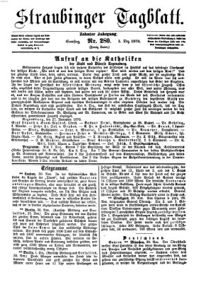 Straubinger Tagblatt Samstag 3. Dezember 1870