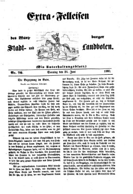 Extra-Felleisen (Würzburger Stadt- und Landbote) Sonntag 24. Juni 1860