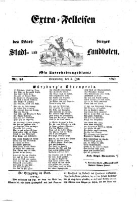 Extra-Felleisen (Würzburger Stadt- und Landbote) Donnerstag 5. Juli 1860