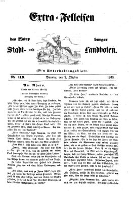 Extra-Felleisen (Würzburger Stadt- und Landbote) Dienstag 2. Oktober 1860