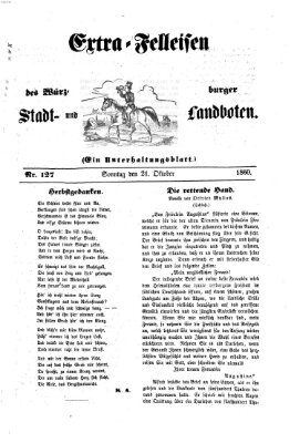 Extra-Felleisen (Würzburger Stadt- und Landbote) Sonntag 21. Oktober 1860